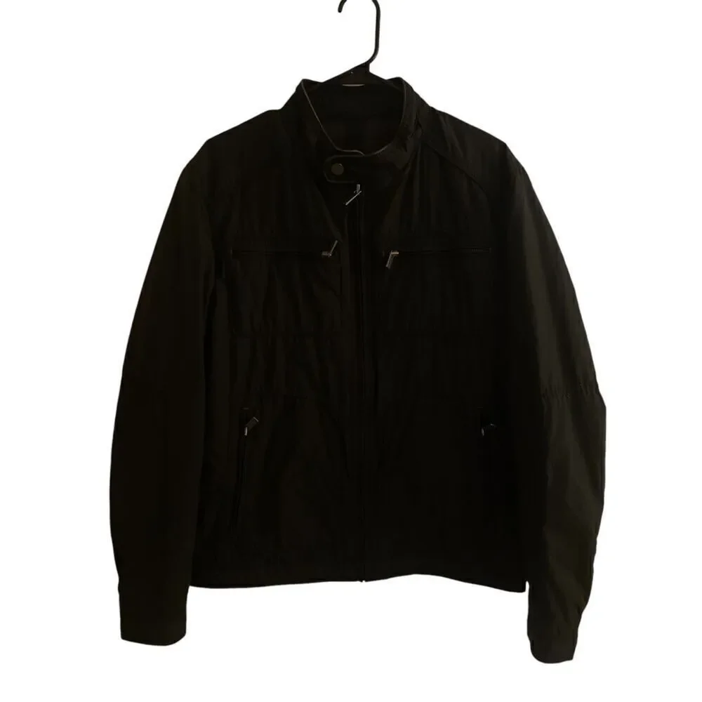 Massimo Dutti Men’s Motorcycle Jacket Black Size 38
